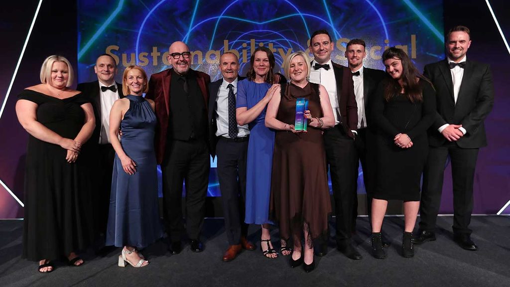 Base71 team wins Sustainability and Social Impact Award.